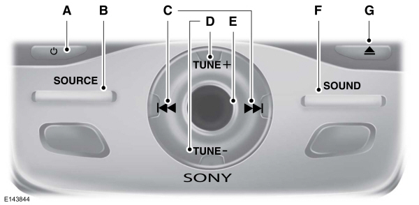 Unidade áudio - Veículos com: Sistema áudio Sony 